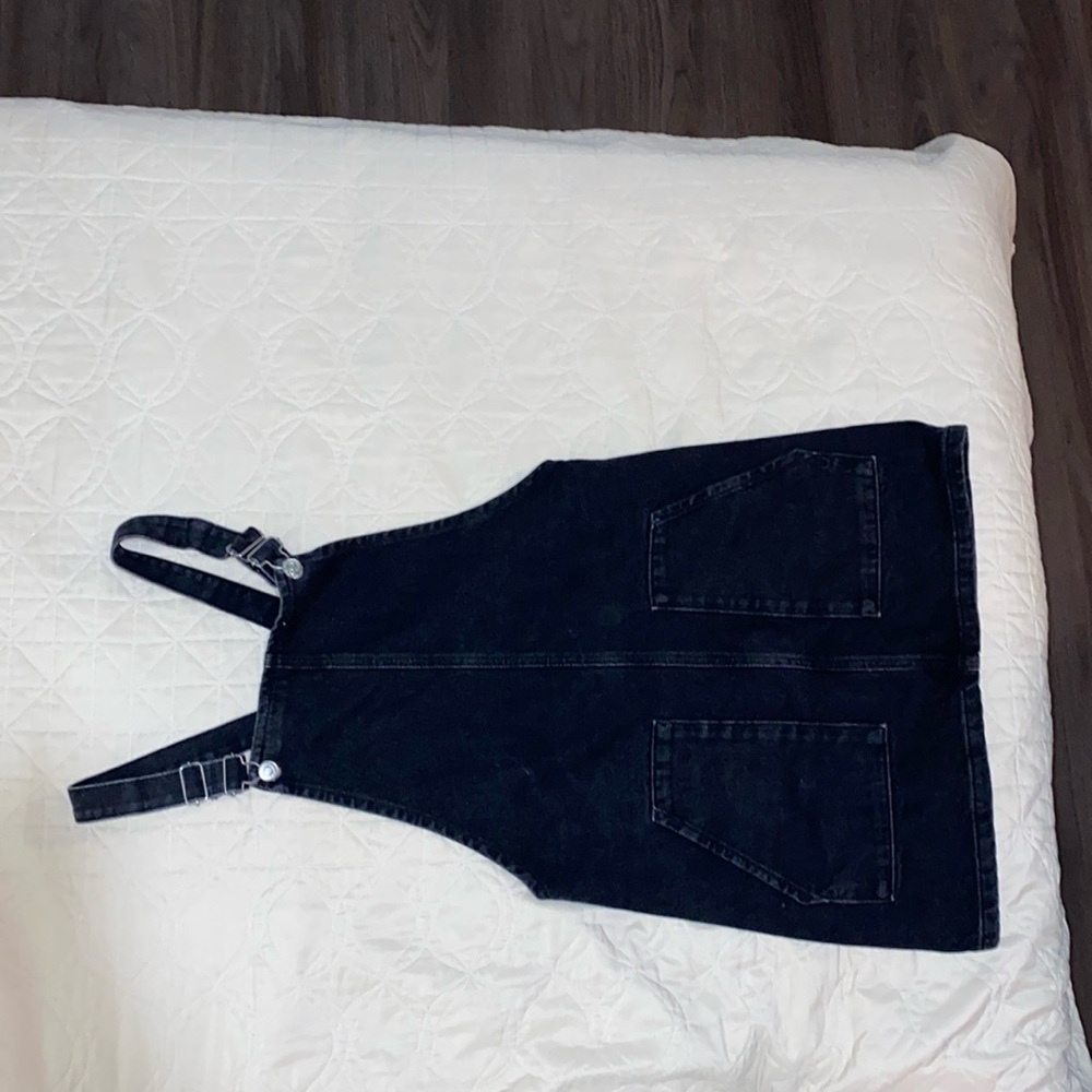 Black top shop overalls dress XS
